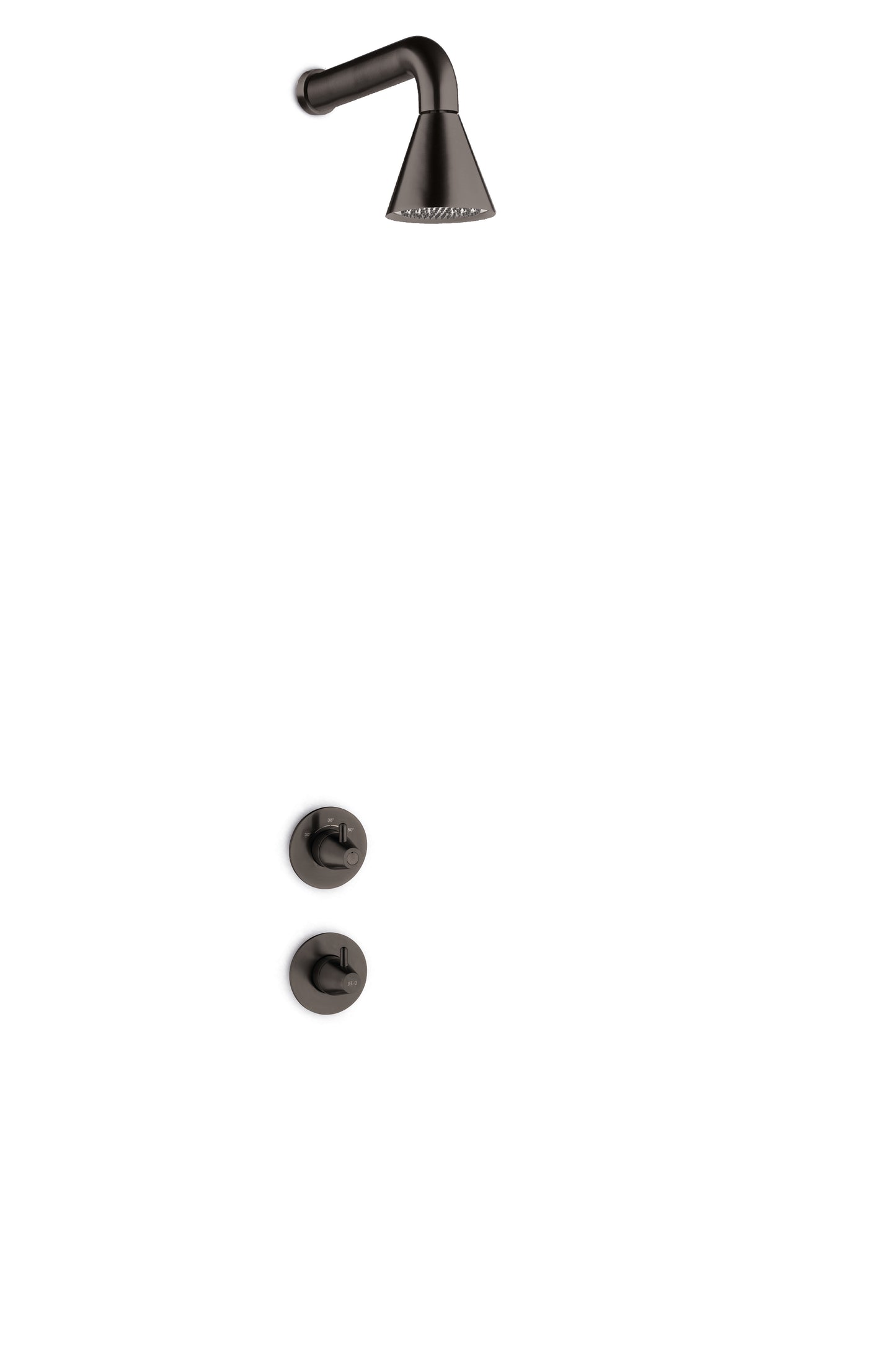 JEE-O Cone Shower Set 01 Wall SS with shower, TH and valve, gun metal