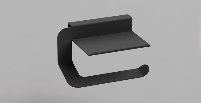 SONIA -QUICK TOILET ROLL HOLDER & SHELF BLACK(D)
