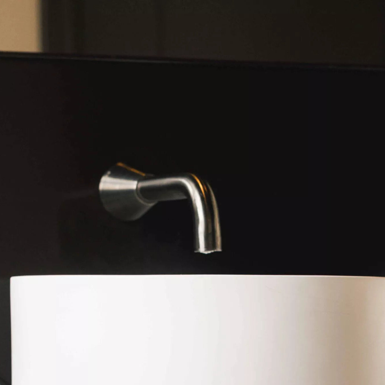JEE-O Cone Touchless Wall Basin tap with infrared on/off sensor - Stainless Steel Brushed