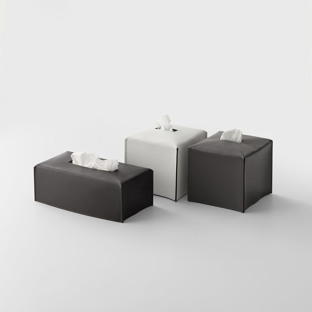 DW NAPPA KBQ Tissue box - NAPPA Genuine Leather Snow-White