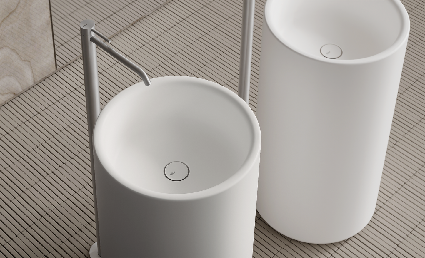 ALICE IDILLA Basin Freestanding 18" Round (Open - wall drain)