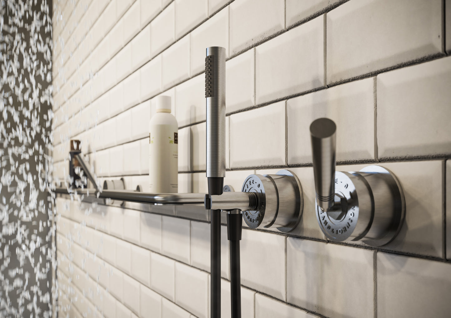 JEE-O Soho Faucet Two Way Valve Wall Mounted Stainless Steel Hammercoated Black