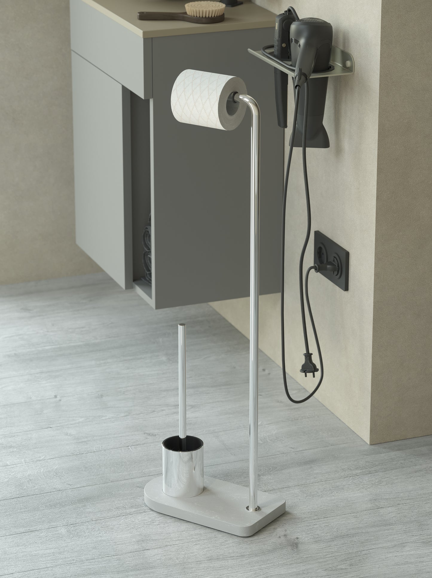 SONIA -NOMAD STANDING WC ROLL-BRUSH SET VANGUARD BLACK