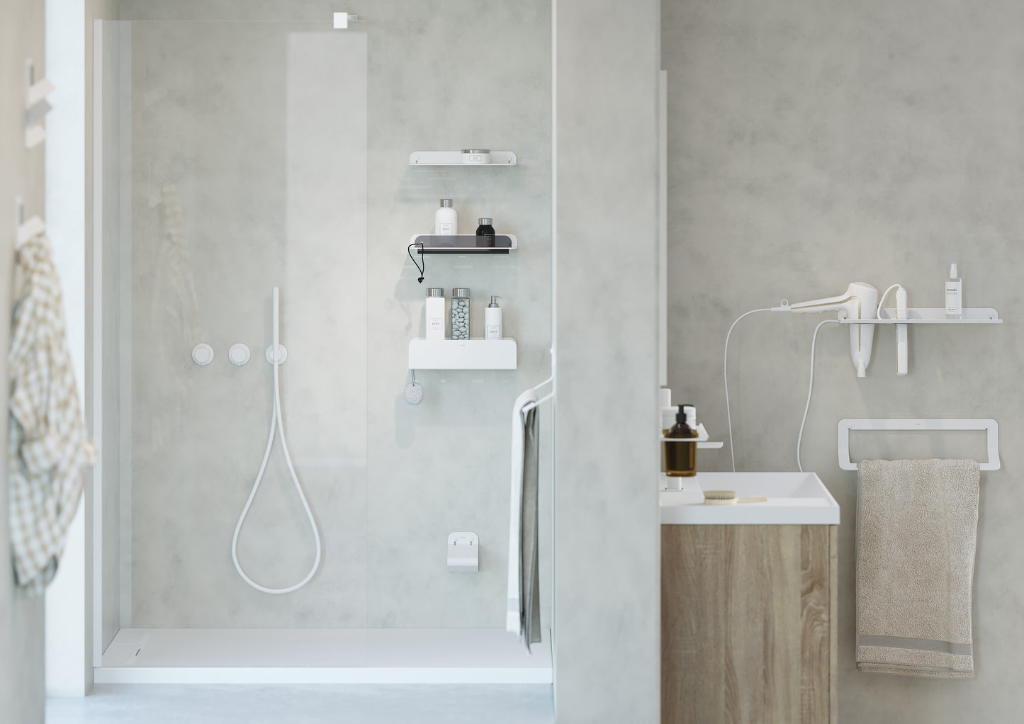 SONIA -QUICK TOWEL BAR & SHELF 18" WHITE