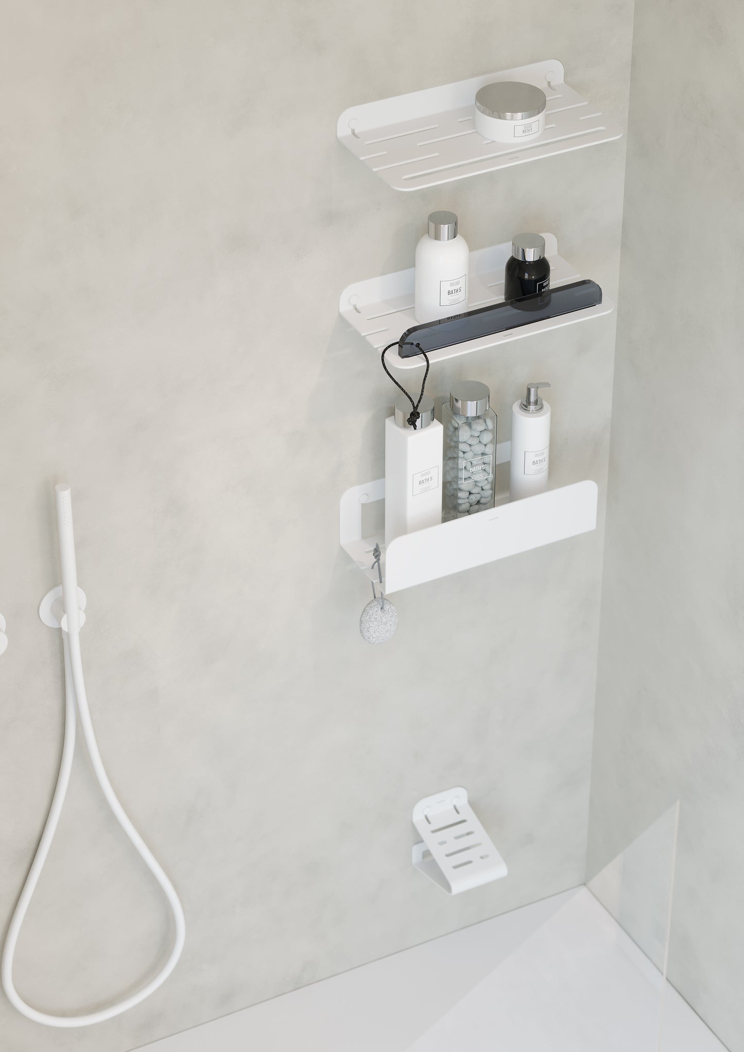 SONIA -QUICK DEEP SHOWER SHELF ALUMINUM STEEL
