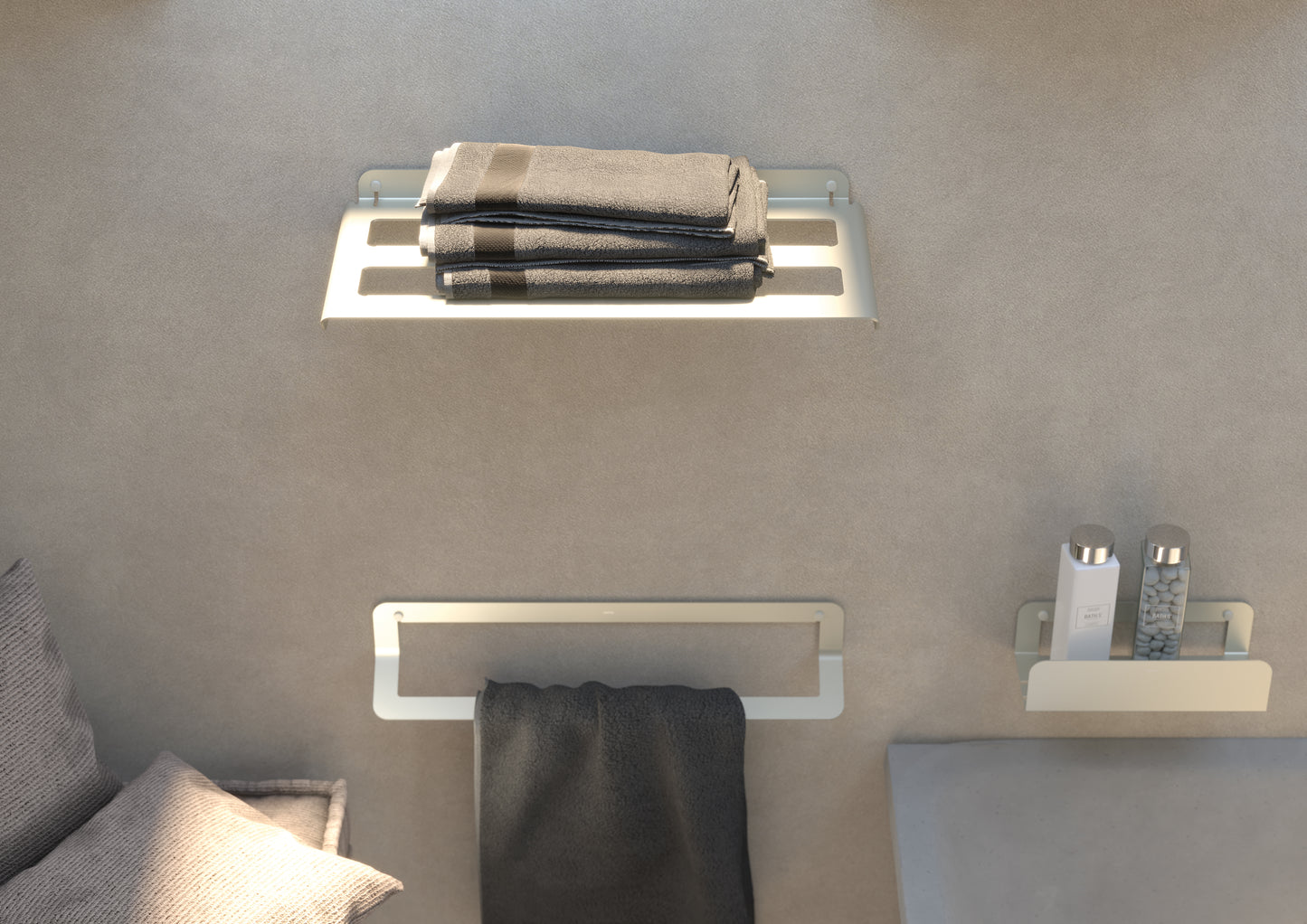 SONIA -QUICK DEEP SHOWER SHELF ALUMINUM STEEL