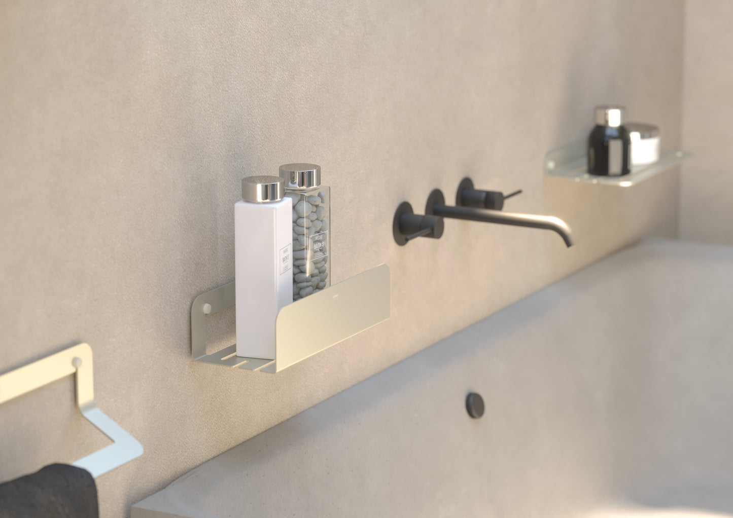 SONIA -QUICK DEEP SHOWER SHELF ALUMINUM STEEL