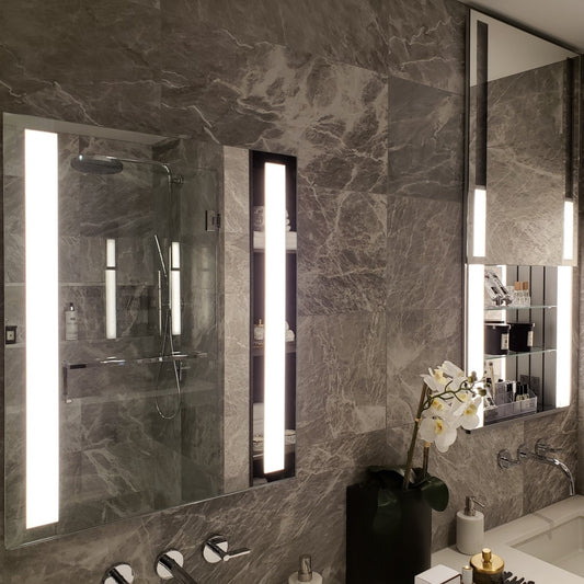 SIDLER SideLight Bathroom cabinet WM 2" Semi-Recessing kit including side mirrors