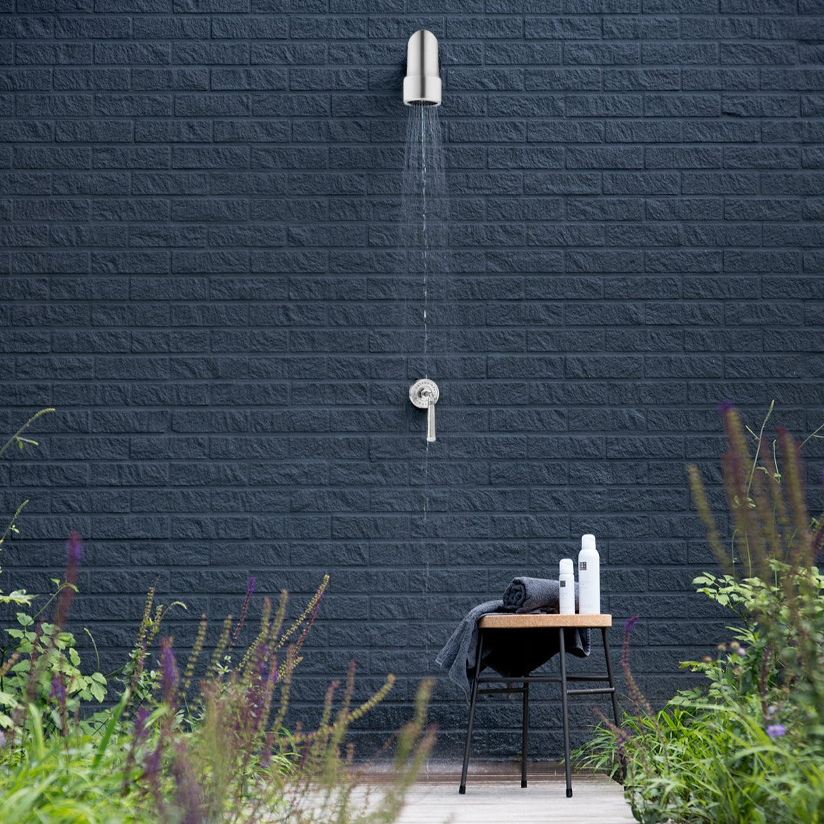 JEE-O Soho Shower Set 01 SS with wall shower, one way mixer, RAW