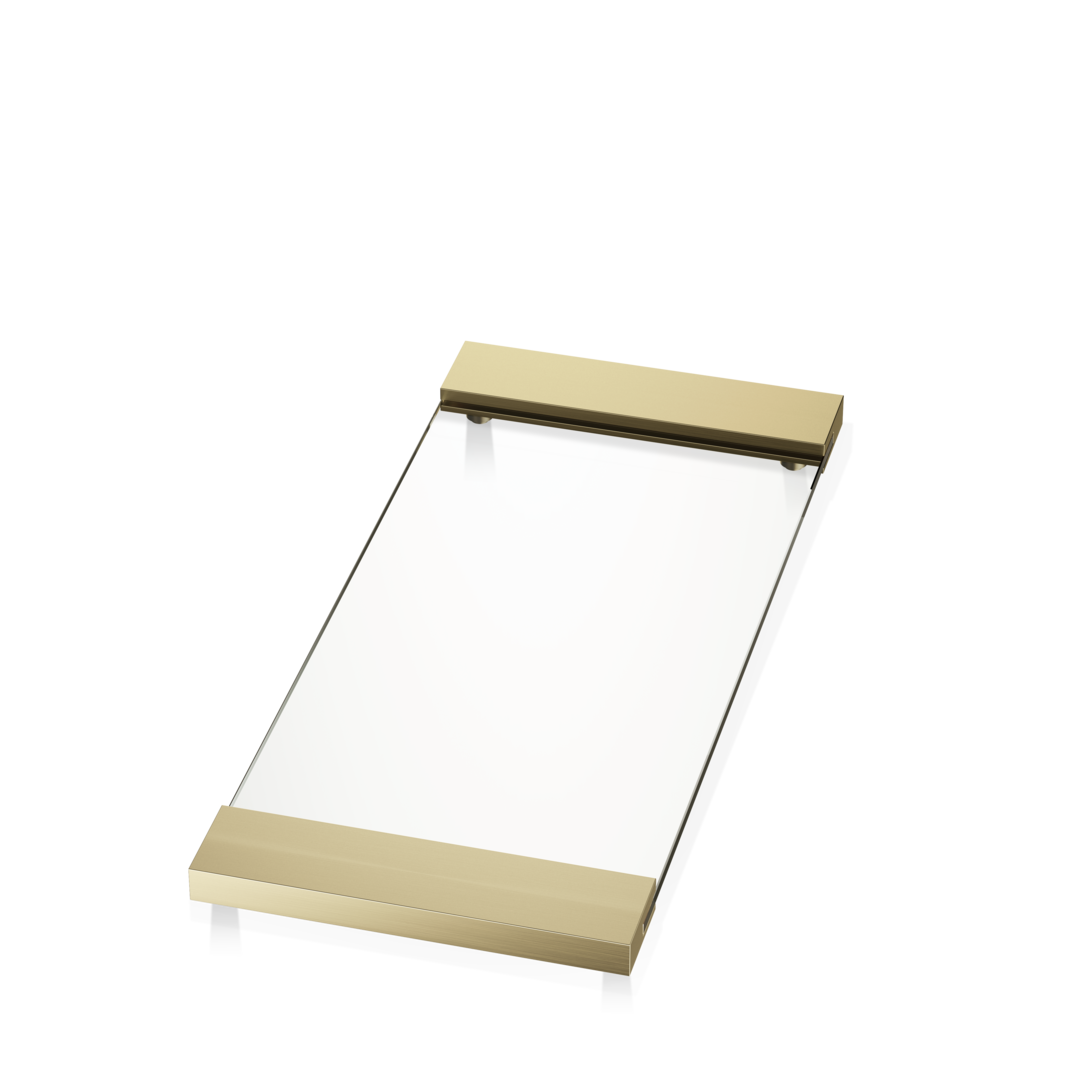 DW TAB 37 Tray large - Gold Matte 24 Carat / Clear glass - Glass Super Clear