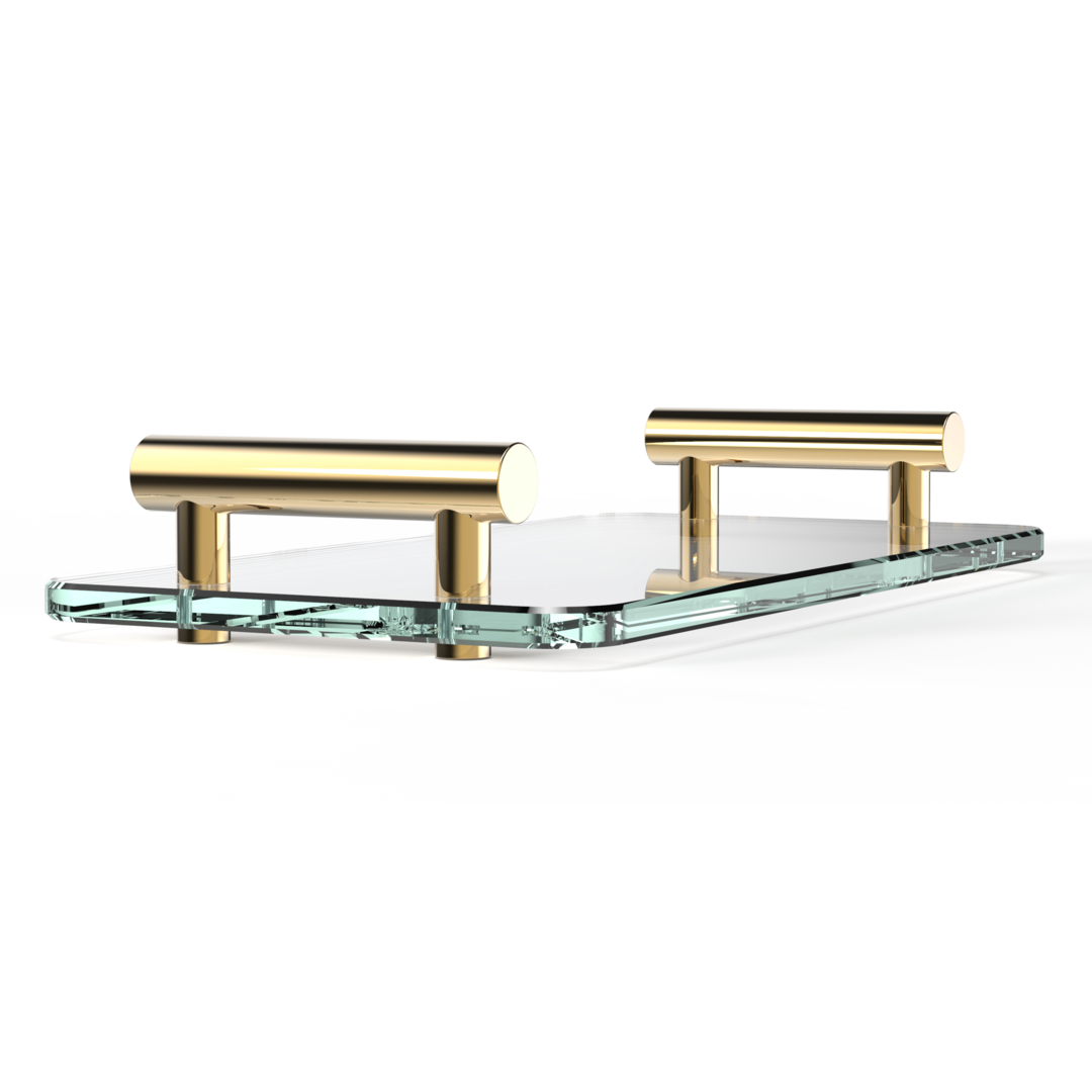 DW BAR TAB Tray - Gold 24 Carat / glass clear