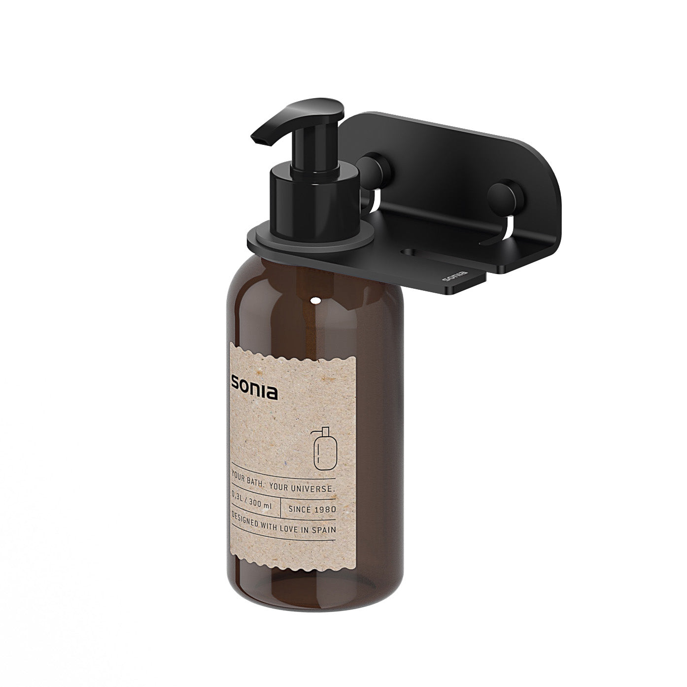SONIA -QUICK SOAP DISPENSER & HOOK BLACK