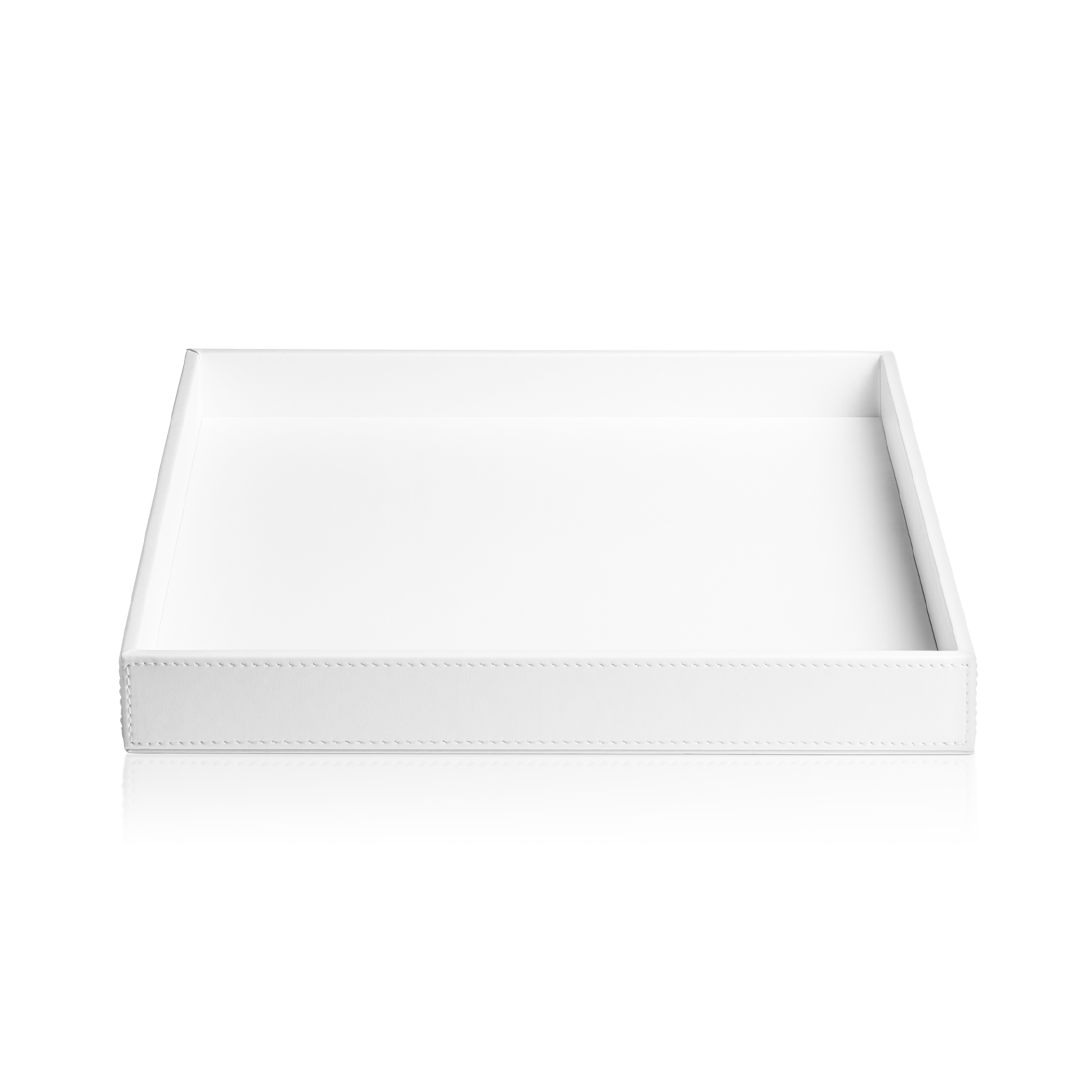 DW BROWNIE TAB Q Tray square Vegan Leather White