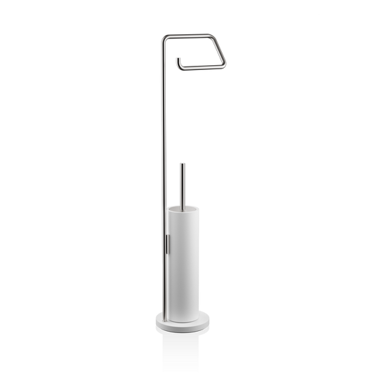 DW STONE SBK Toilet brush set - White Matte / Stainless Steel Matte