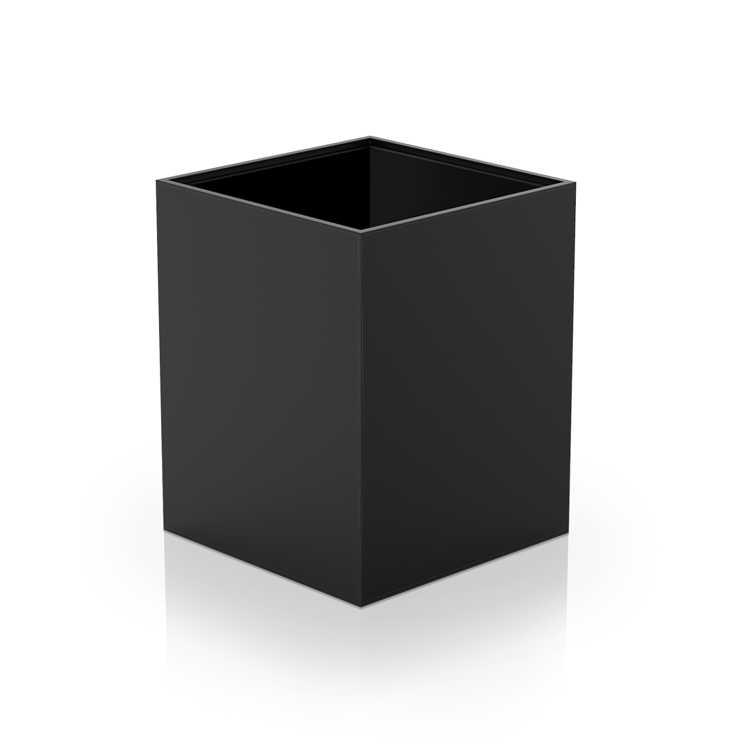 DW BROWNIE PK Paper bin square Vegan Leather Black