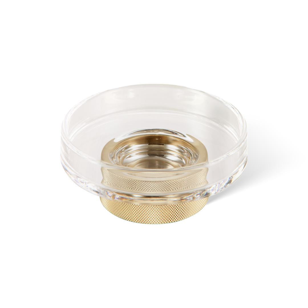 DW CLUB STS Soap dish - Gold Matte 24 Carat with soap dish made of KRISTALL - clear