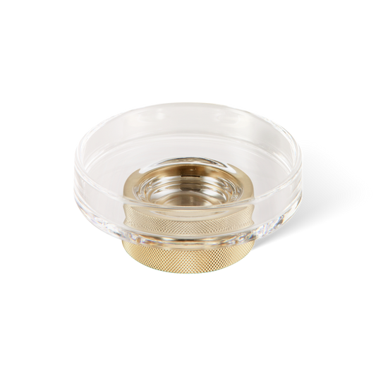 DW CLUB STS Soap dish - Gold Matte 24 Carat with soap dish made of KRISTALL - clear