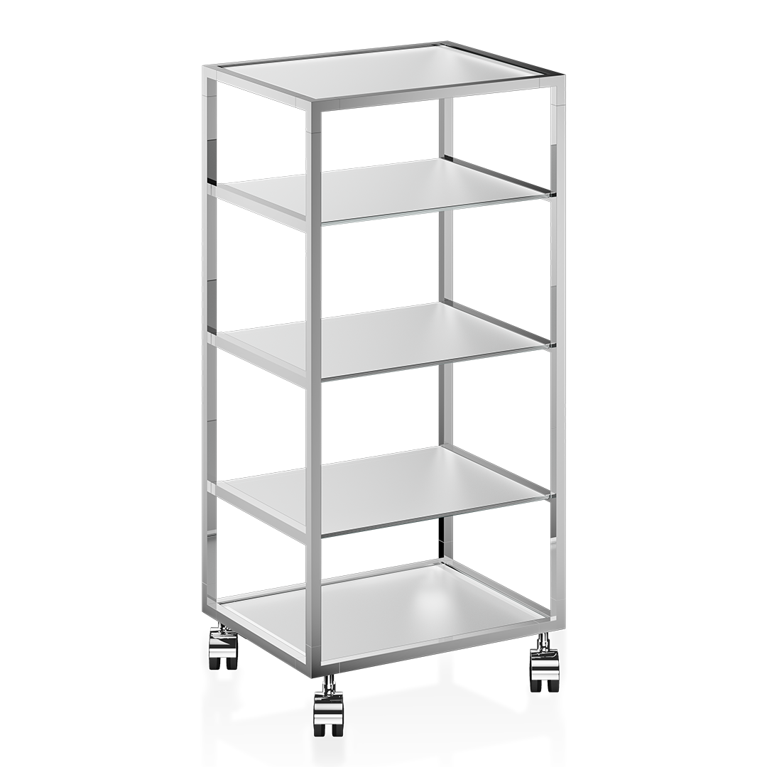 DW RW 2 Glass trolley - Chrome / glass Matte