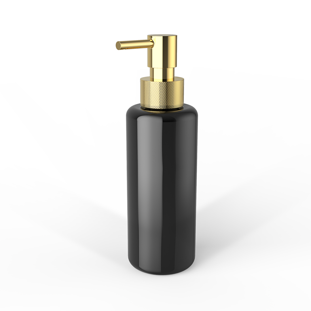 DW TT PORTER Soap dispenser Glass bottle Black / Pump Gold 24 Carat