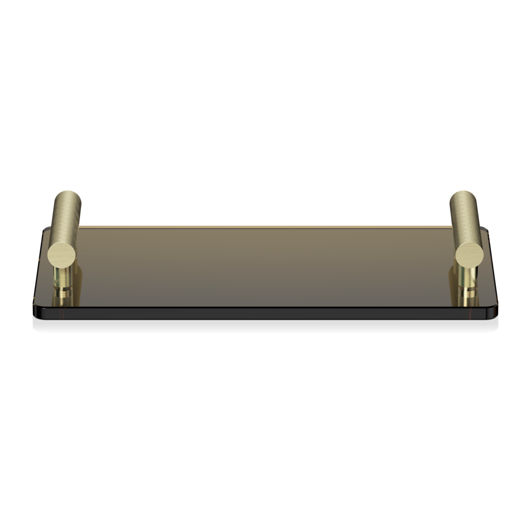 DW CLUB TAB Tray - Gold Matte 24 Carat / glass dark brown Gold Matte 24 Carat / Parsolglas dark brow