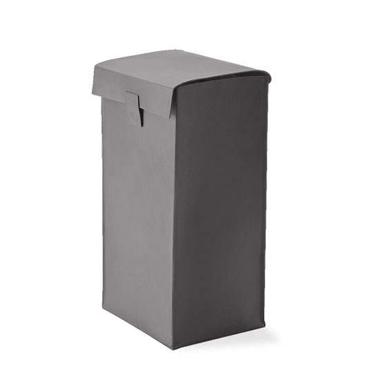 DW NAPPA WB Laundry basket with cover - Nappa Genuine Leather Smoke-Grey