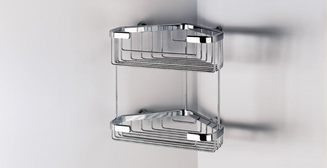 SONIA -Shower Basket Double Corner Chrome