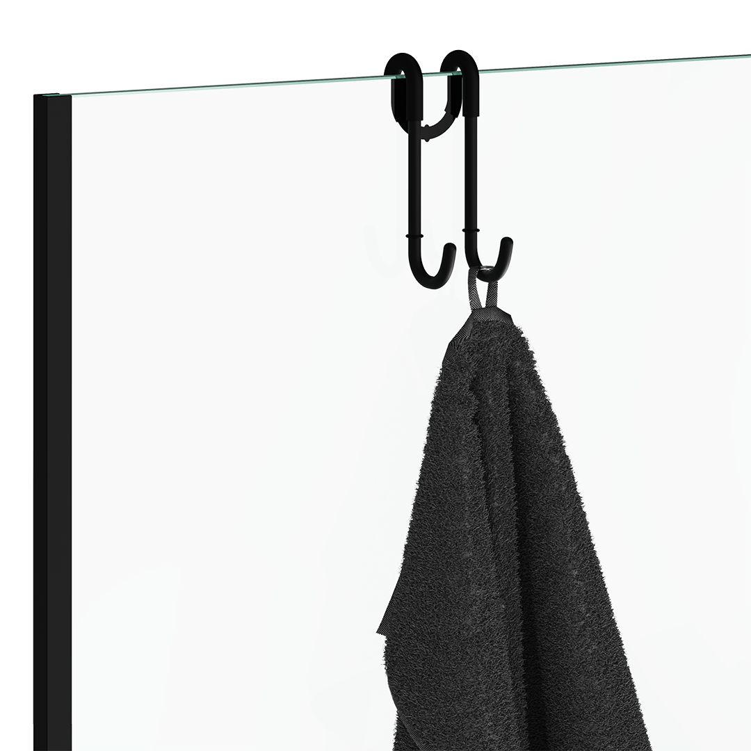 DW DH 1 Hook for shower enclosure Black Matte