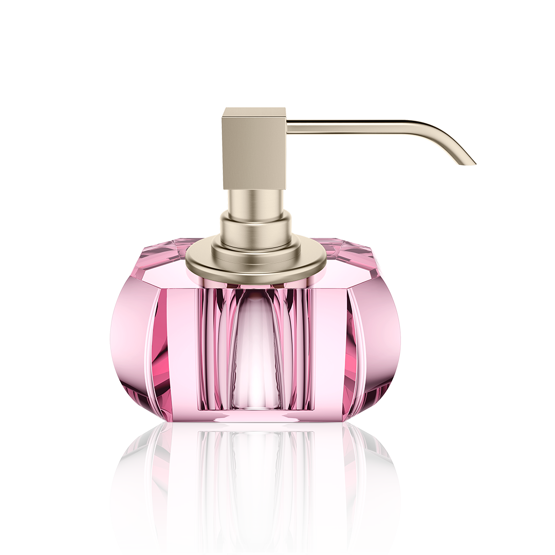 DW KR SSP KRISTALL Soap dispenser - Pink / Satin Nickel