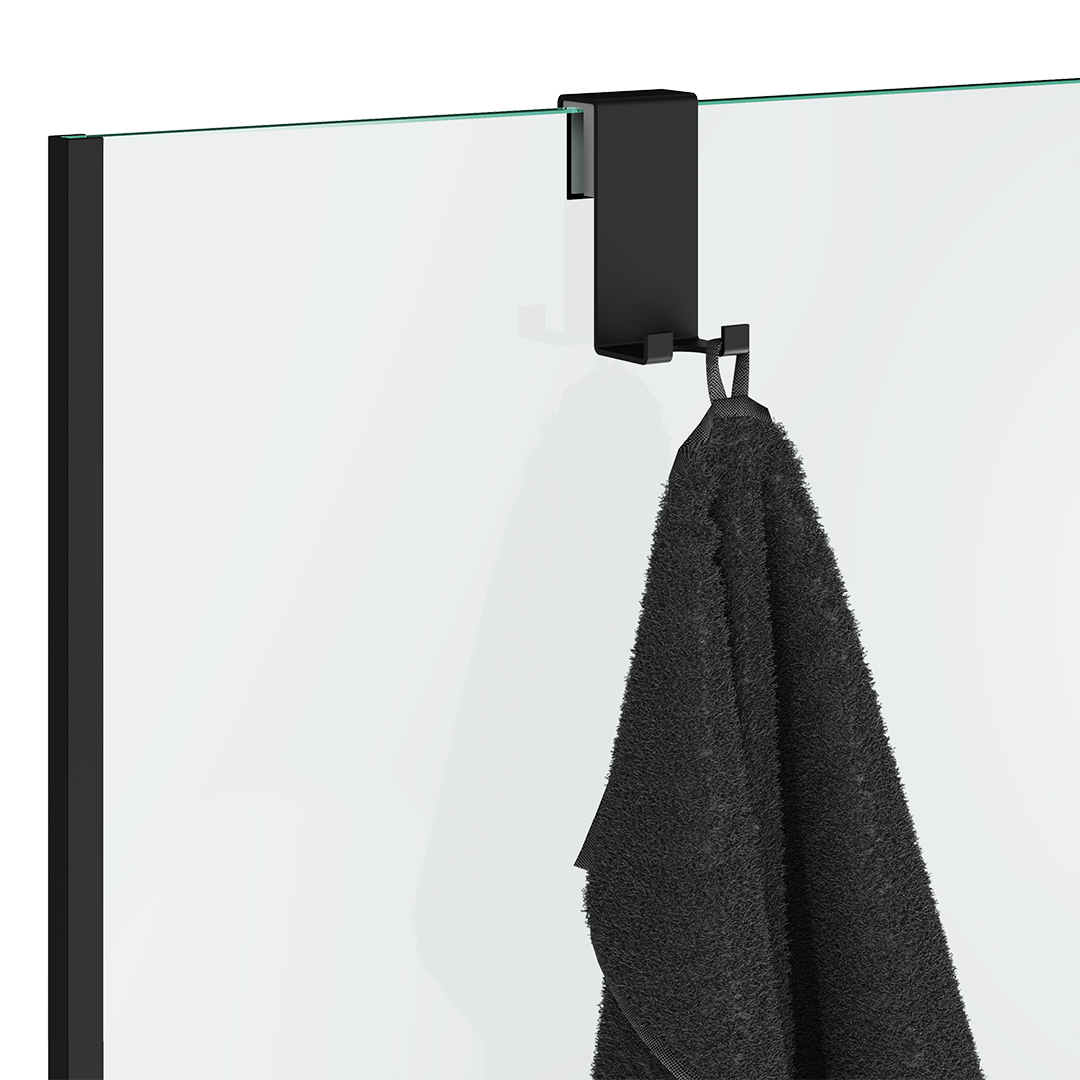 DW DH 2 Hook for shower enclosure Black Matte