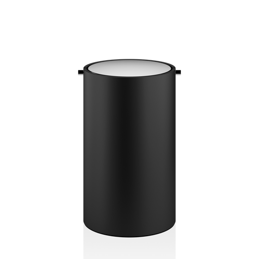 DW STONE BEMD Paper bin with revolving cover - Black Matte / Polished Stainless Steel