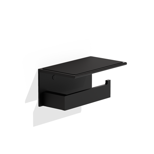 DW CONTRACT TPH4 Toilet paper holder - Black Matte with Smartphone- / Wet tissue-shelf