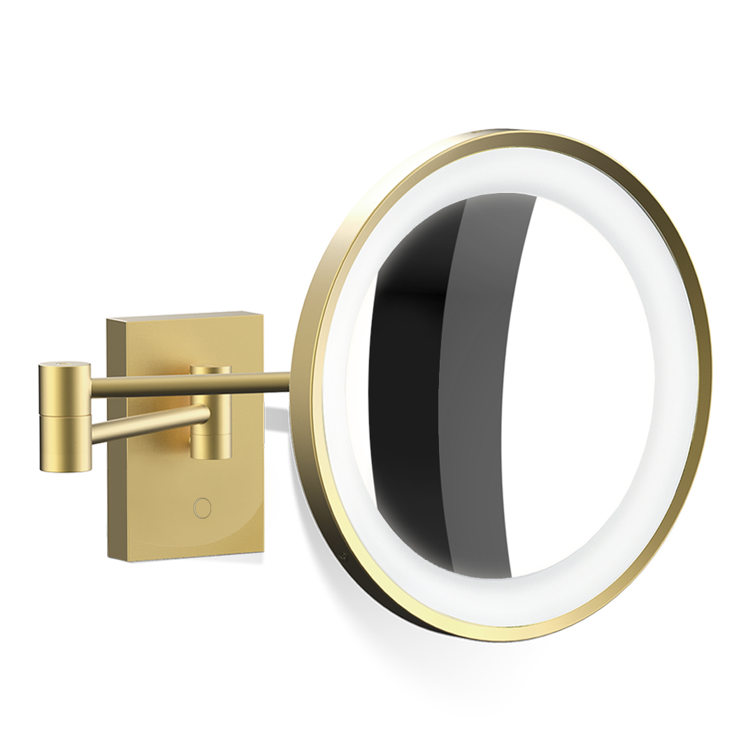 DW BS 40 10x LED Cosmetic mirror illuminated Gold Matte 24 Carat - 10x Magnification