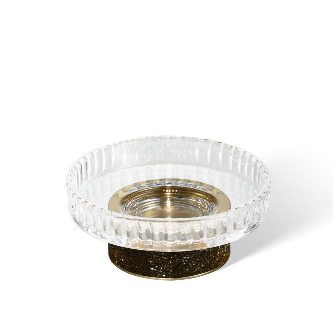 DW ROCKS STS Soap dish - Gold 24 Carat with soap dish made of KRISTALL - edged
