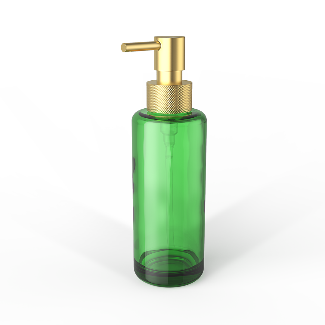 DW TT PORTER Soap dispenser Glass bottle Green / Pump Gold Matte 24 Carat