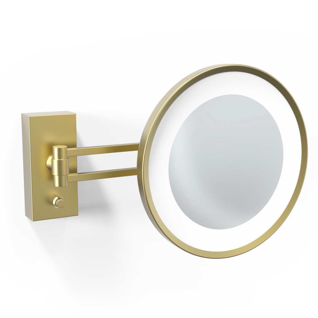 DW BS 36 LED Cosmetic mirror illuminated Gold Matte 24 Carat - 3x Magnification