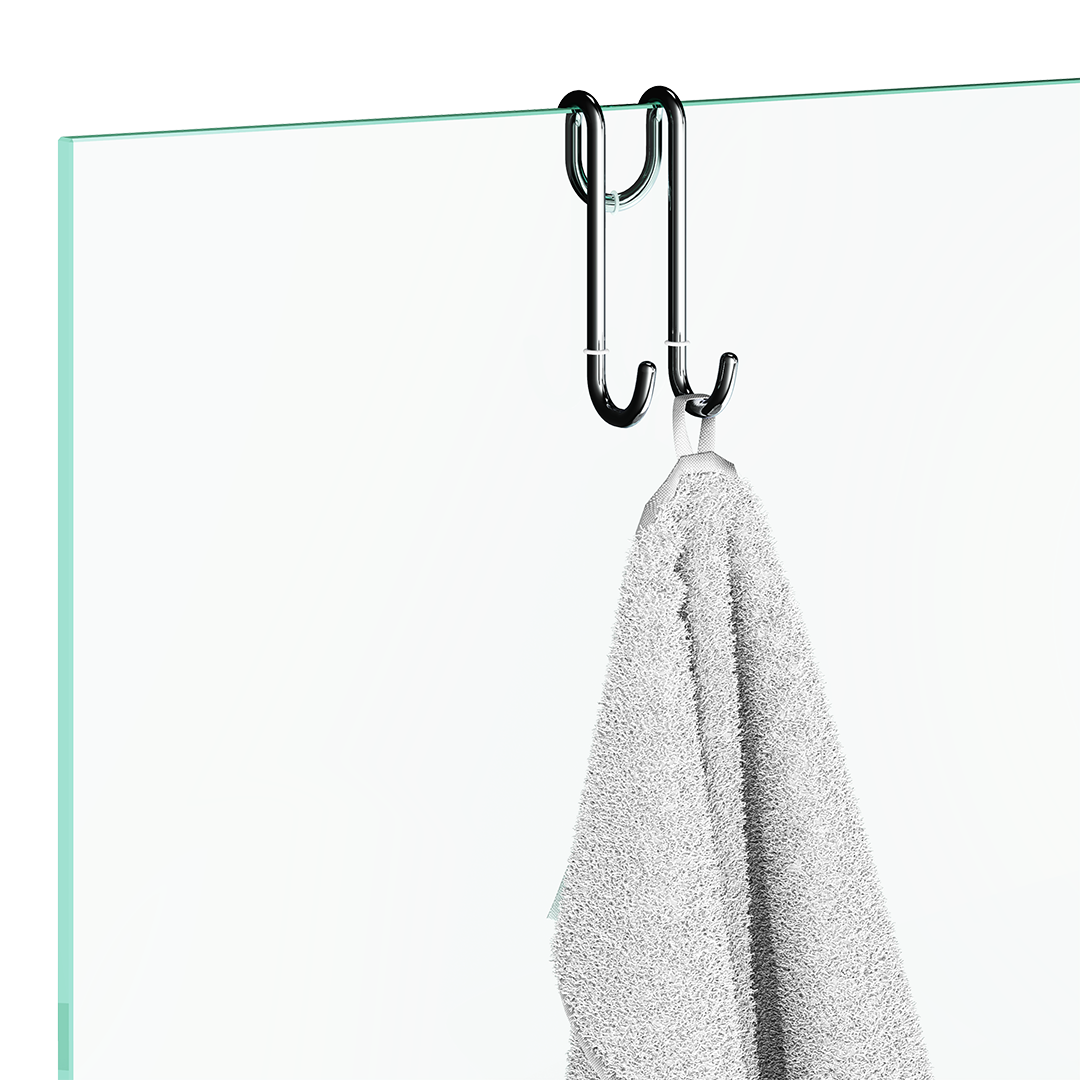 DW DH 1 Hook for shower enclosure Chrome