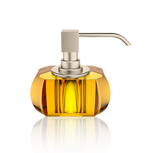 DW KR SSP KRISTALL Soap dispenser - Amber / Satin Nickel