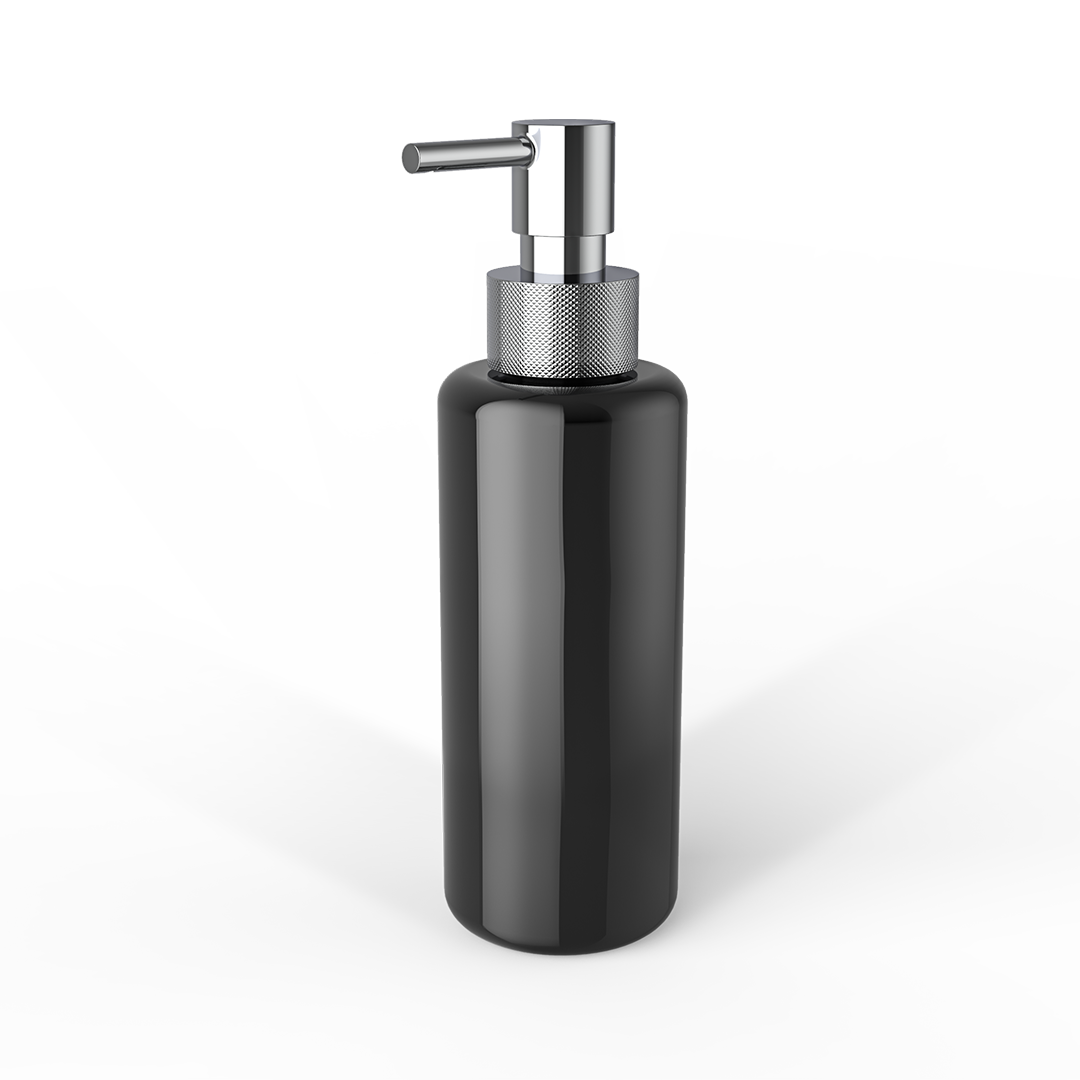 DW TT PORTER Soap dispenser Glass bottle Black / Pump Chrome