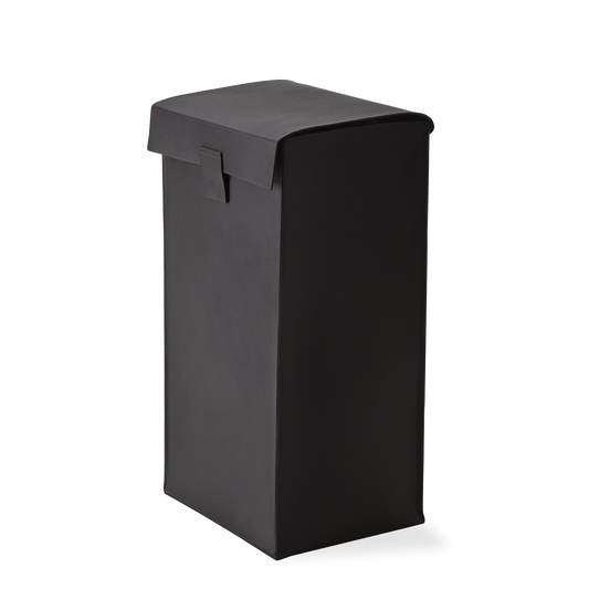 DW NAPPA WB Laundry basket with cover - Nappa Echtleder schwarzbraun