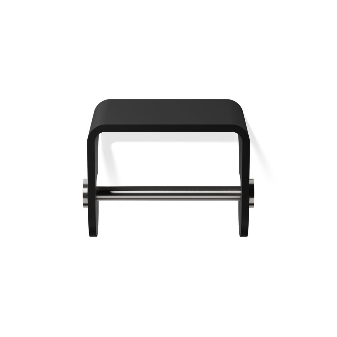 DW STONE TPH4 Toilet paper holder - Black Matte / stainless steel Matte with Smartphone- / wet tissu