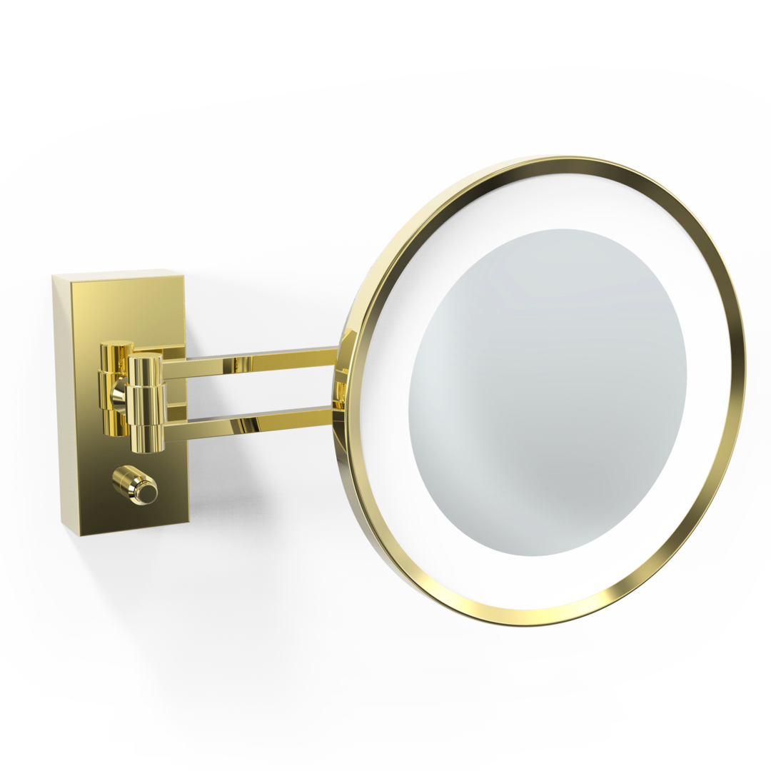 DW BS 36/V LED Cosmetic mirror illuminated Gold 24 Carat - 5x Magnification