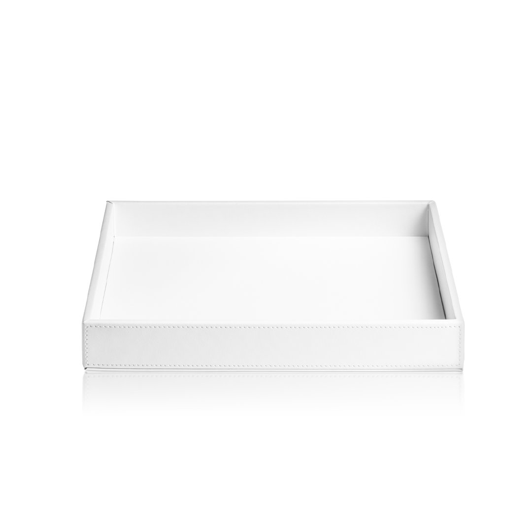 DW BROWNIE TAB R Tray rectangular Vegan Leather White