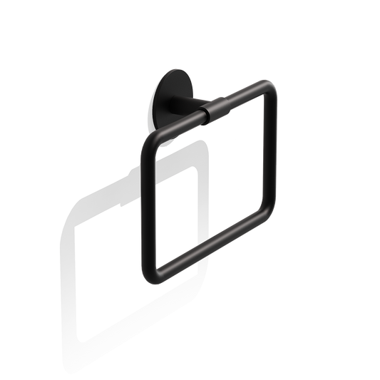 DW BA SK HTR BASIC Towel ring - Black Matte - Self-adhesive