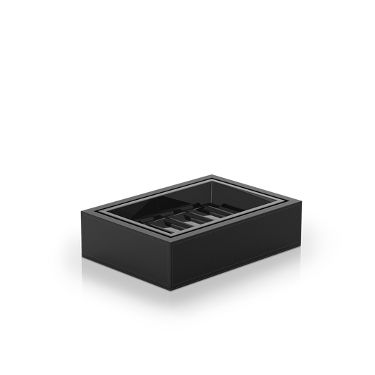 DW BROWNIE STS Soap dish Vegan Leather Black / Porcelain Black