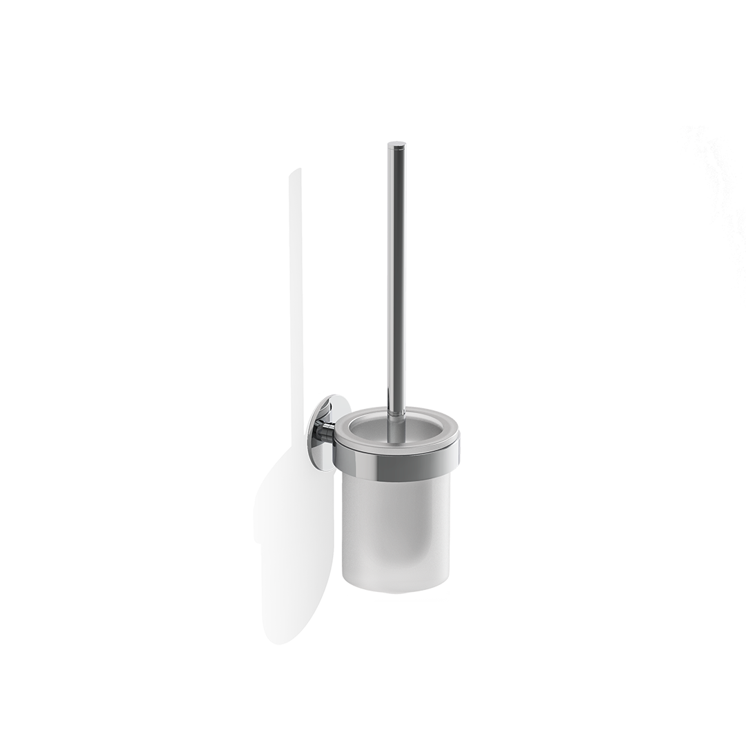DW BA SK WBG BASIC Toilet brush set WM - Chrome - Self-adhesive