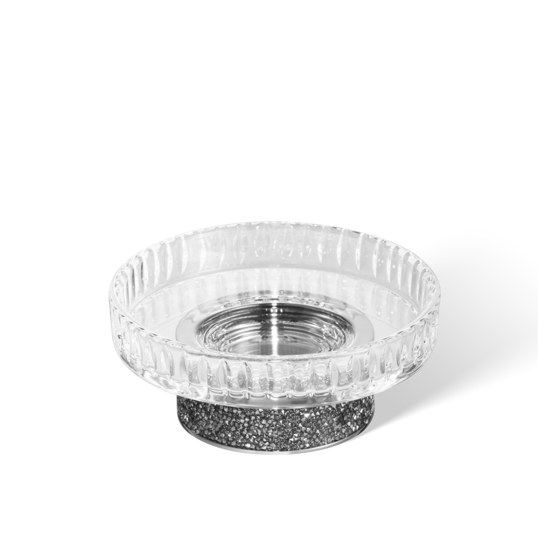 DW ROCKS STS Soap dish - Chrome with soap dish made of KRISTALL - edged