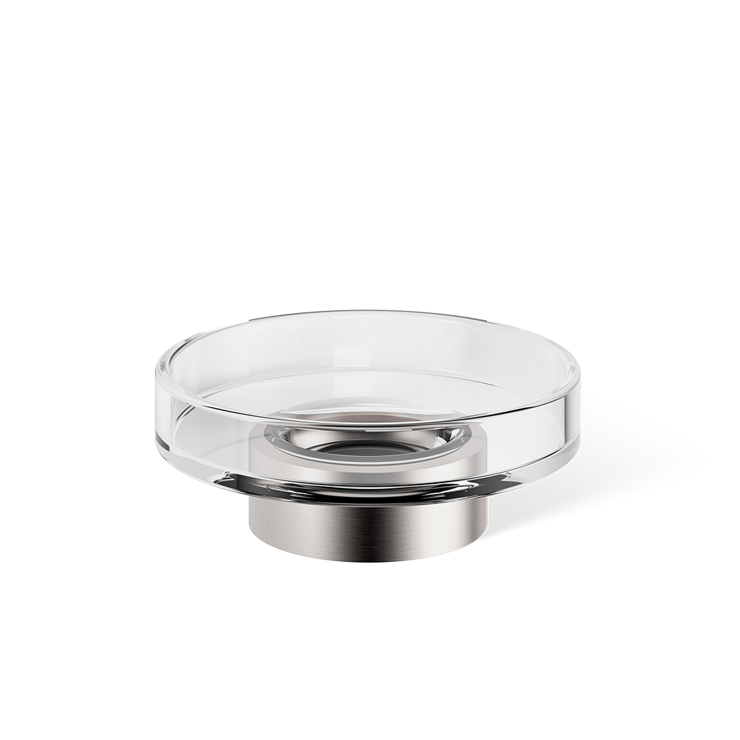 DW CENTURY STS Soap dish - Stainless Steel Matte with soap dish made of KRISTALL - clear