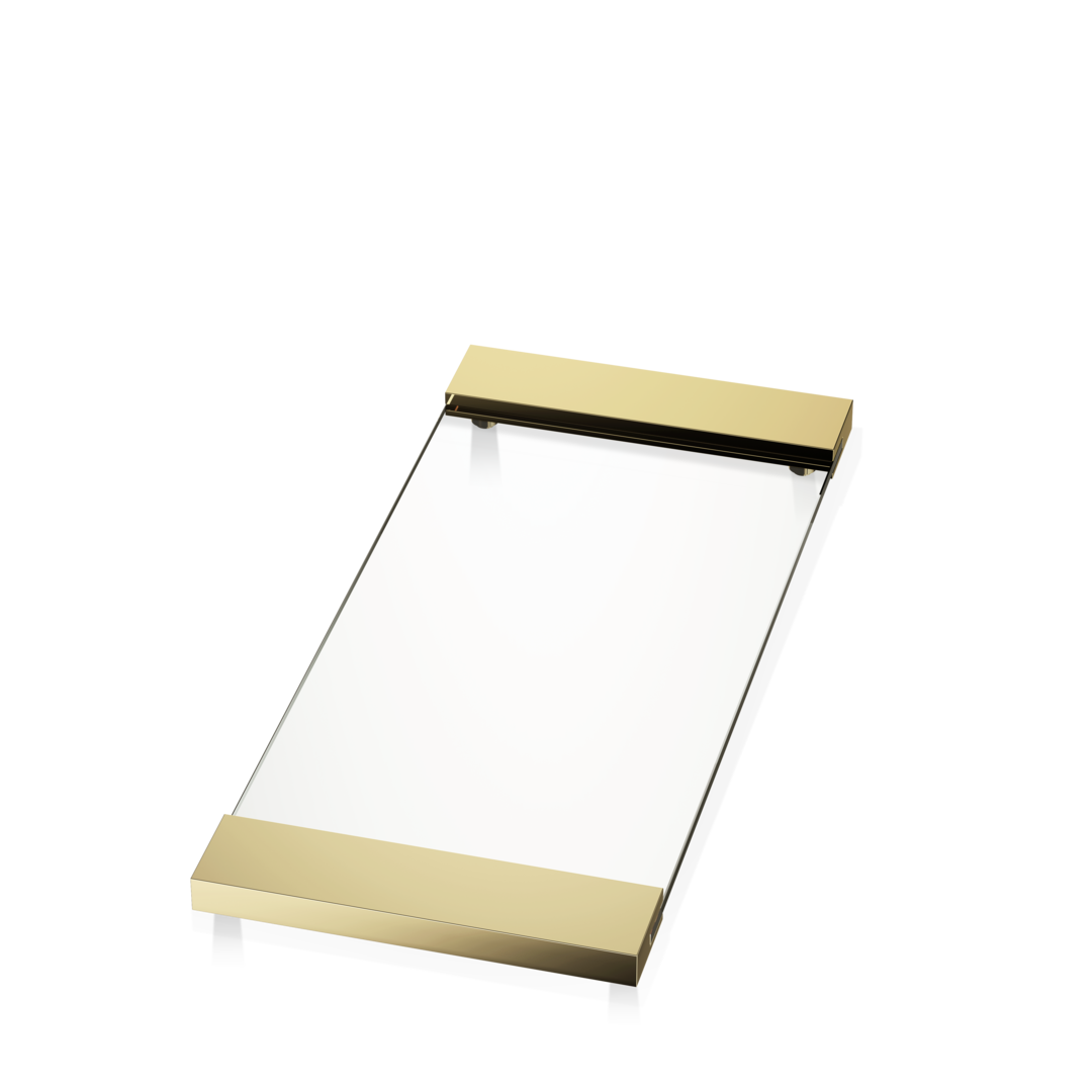 DW TAB 37 Tray large - Gold 24 Carat / Clear glass - Glass Super Clear