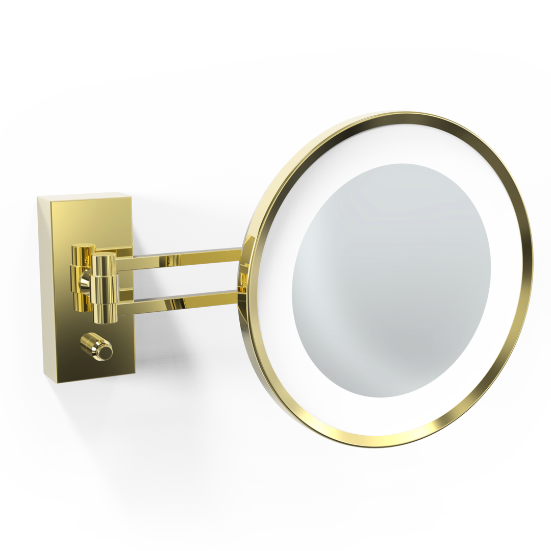 DW BS 36 LED Cosmetic mirror illuminated Gold 24 Carat - 3x Magnification