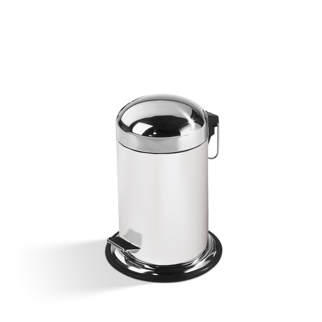 DW TE 30 Pedal bin - White / Polished Stainless Steel